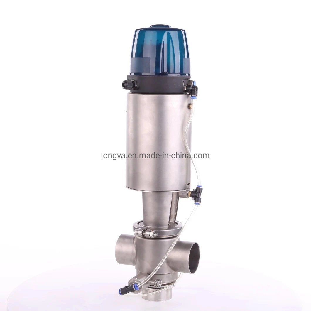 CIP Type DN50 Sanitary Stainless Steel Double Seat Pneumatic Intelligent Mix-Proof Valve