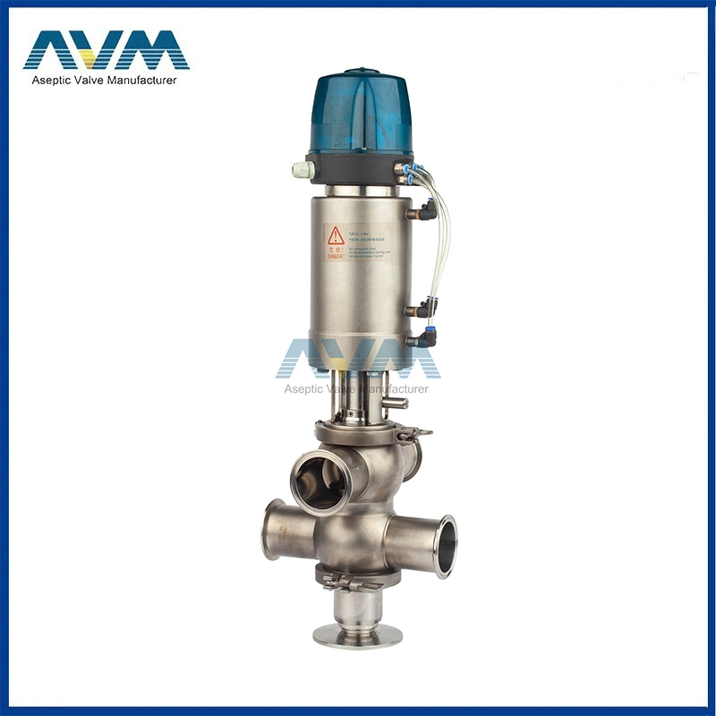 Stainless Steel Sanitary Double Seat Mix-Proof Valve with C-Top